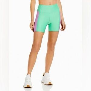 Year of Ours Mint Green / Purple Bike Shorts